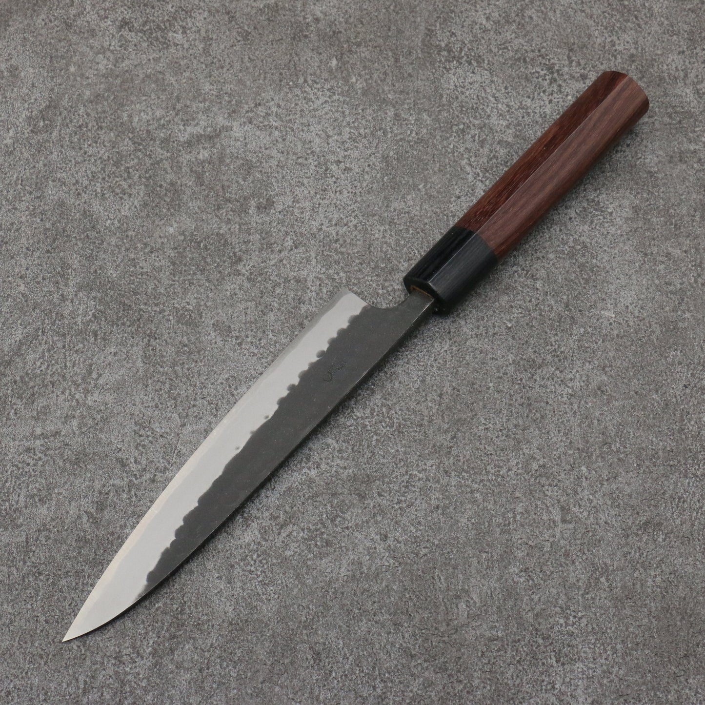 山本 直 青紙 黒打 ペティーナイフ 和包丁 160mm 紫檀 (口輪:黒合板)柄 - 清助刃物