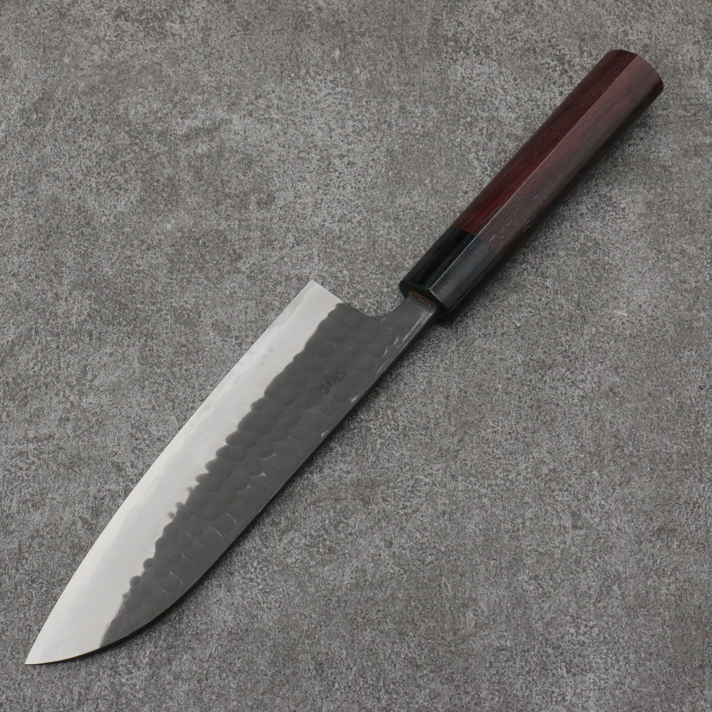 山本 直 青紙 黒打 三徳包丁 和包丁 170mm 紫檀 (口輪:黒合板)柄 - 清助刃物