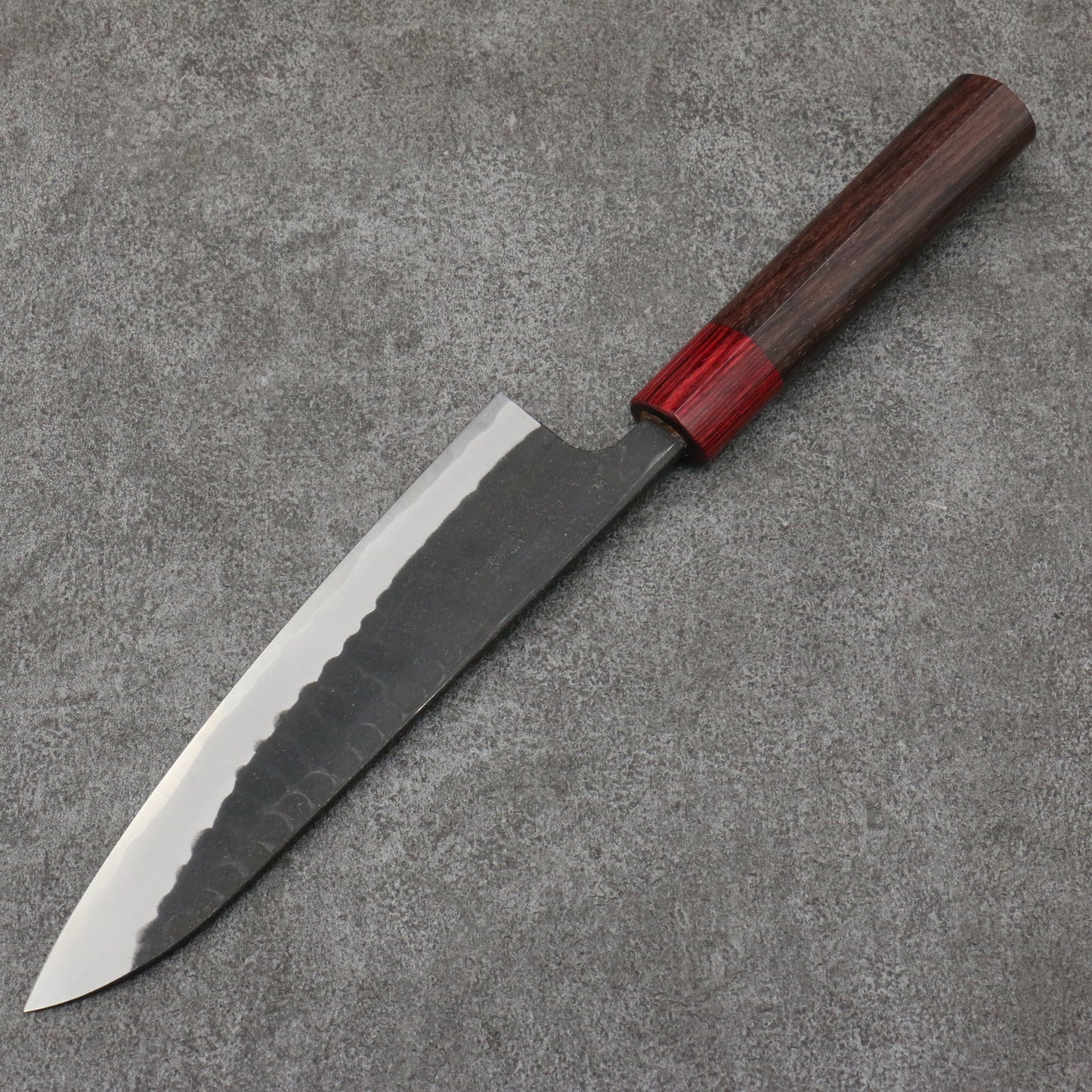 山本 直 青紙 黒打 牛刀包丁 和包丁 180mm 紫檀 (口輪:赤合板)柄 - 清助刃物