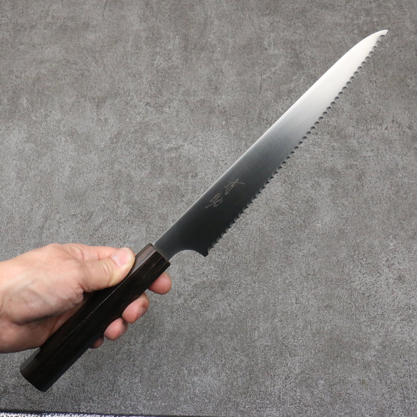 清助 ステンレス鋼 パン切り包丁 240mm 黒檀柄 - 清助刃物