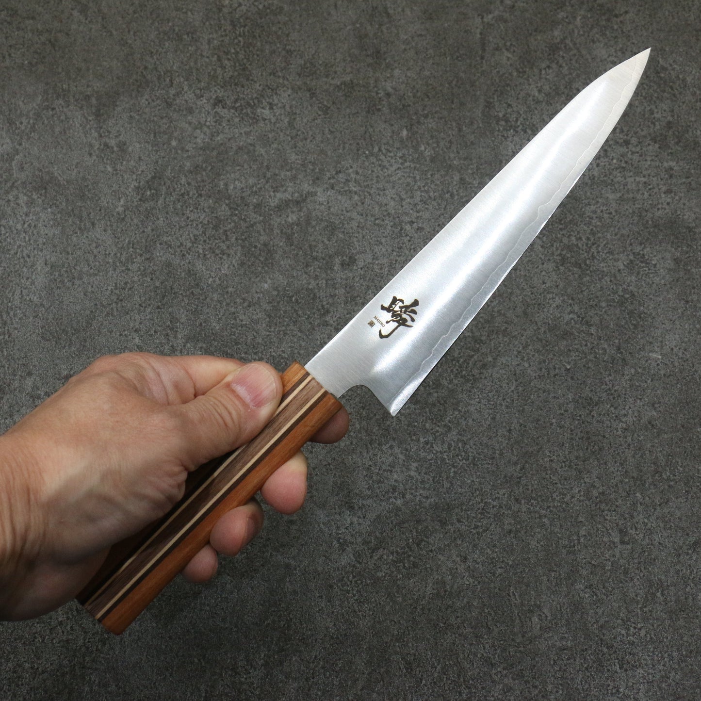 田中 誠貴 瞬(まじろ) 銀三鋼 ペティーナイフ 150mm 楓桜ウォルナット柄 - 清助刃物