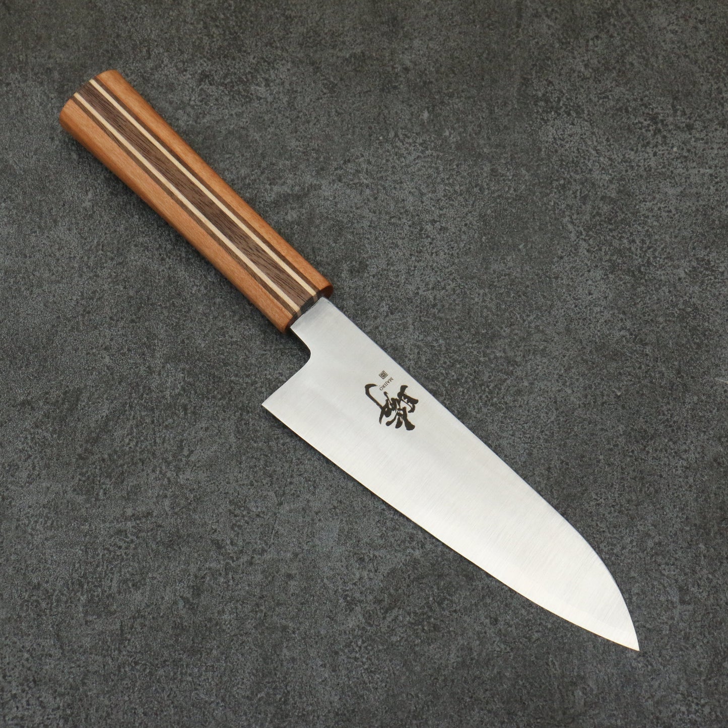 田中 誠貴 瞬(まじろ) 銀三鋼 三徳包丁 165mm 楓桜ウォルナット柄 - 清助刃物
