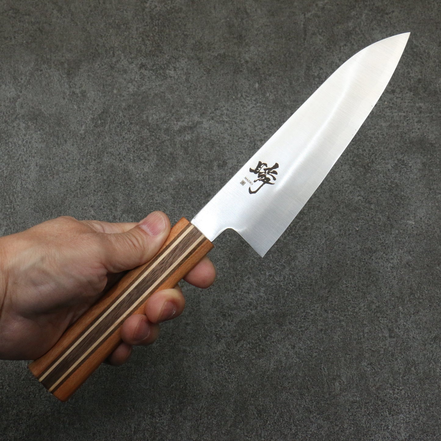 田中 誠貴 瞬(まじろ) 銀三鋼 三徳包丁 165mm 楓桜ウォルナット柄 - 清助刃物