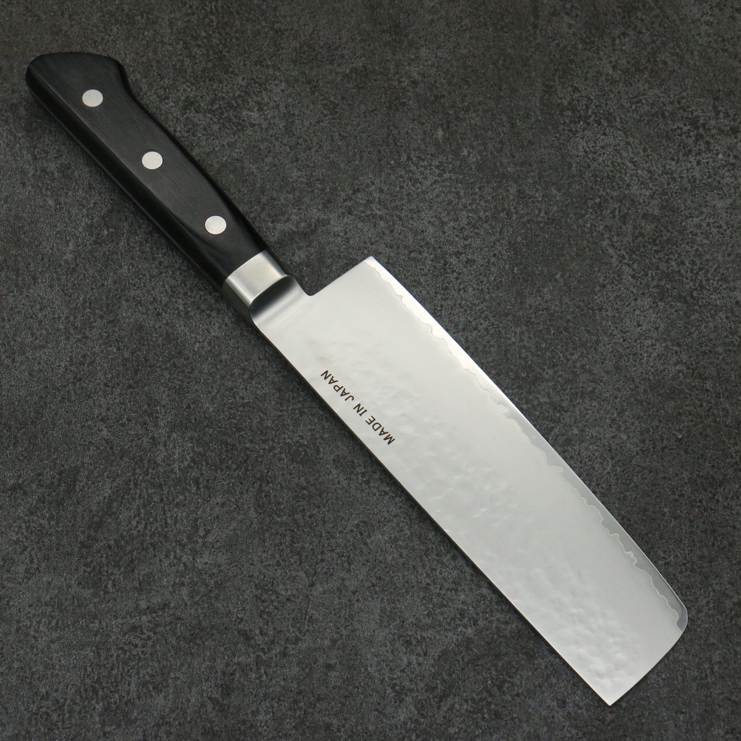 清助 V金5号 鎚目 霞研 菜切包丁 160mm 黒合板柄 - 清助刃物