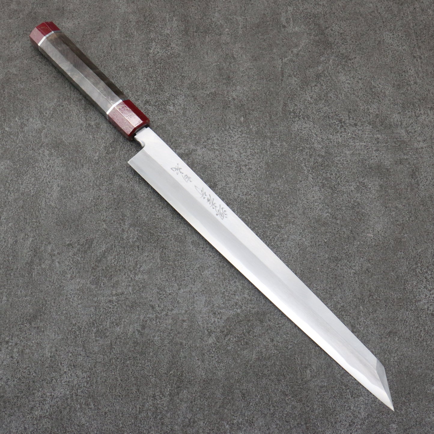 堺 孝行 白虎 白一鋼 切付柳刃包丁 300mm スタビライズドウッド柄 鞘付き - 清助刃物