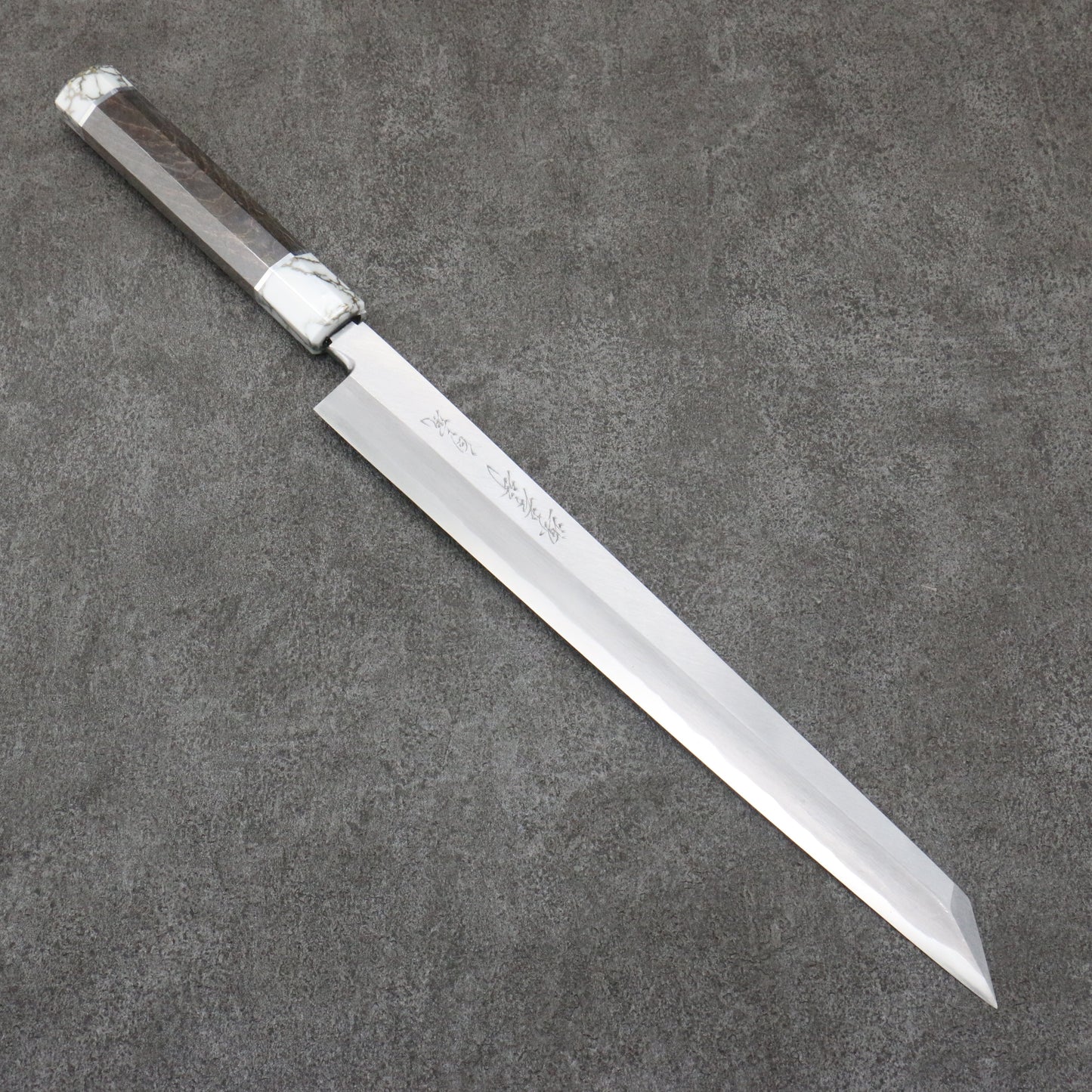 堺 孝行 白虎 白一鋼 切付柳刃包丁 300mm スタビライズドウッド柄 鞘付き - 清助刃物