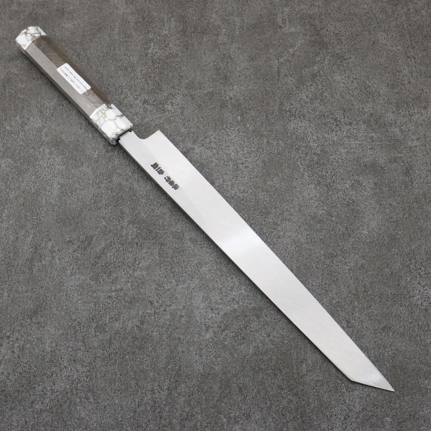 堺 孝行 白虎 白一鋼 切付柳刃包丁 300mm スタビライズドウッド柄 鞘付き - 清助刃物
