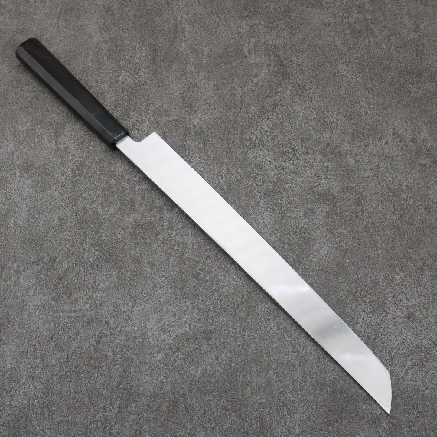 鐵泉 田中作 玉鋼 先丸柳刃包丁 315mm 黒檀柄 鞘付き - 清助刃物