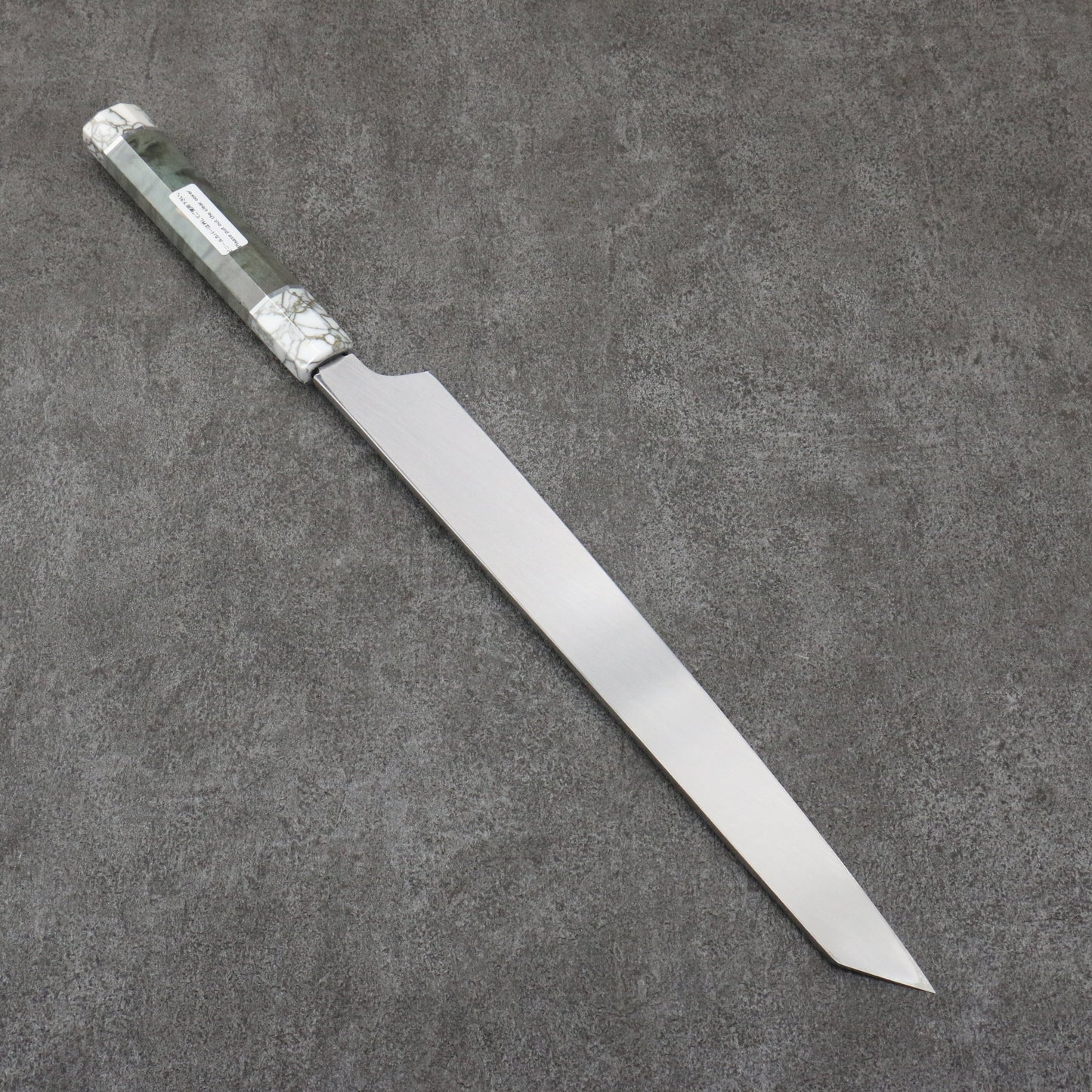 堺 孝行 飛燕 白ニ鋼 本焼 切付柳刃包丁 300mm スタビライズドウッド (両輪:白)柄 鞘付き - 清助刃物