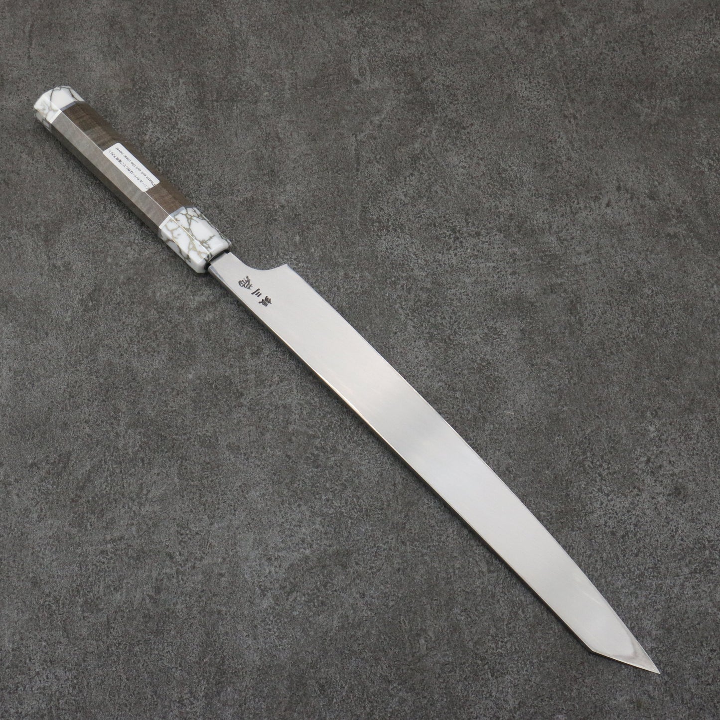 堺 孝行 シェフシリーズ 飛燕 銀三鋼 切付柳刃包丁 300mm スタビライズドウッド (両輪:白)柄 鞘付き - 清助刃物