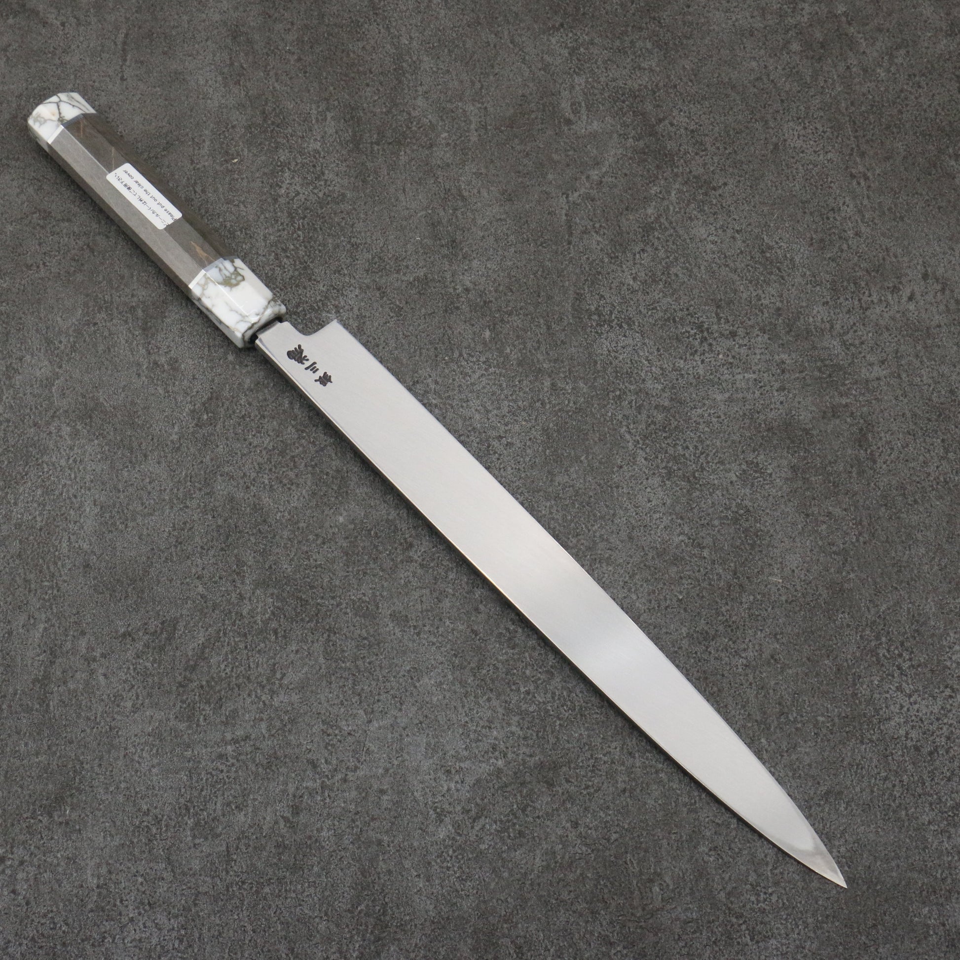 堺 孝行 シェフシリーズ 銀三鋼 柳刃包丁 300mm スタビライズドウッド (両輪:白)柄 鞘付き - 清助刃物