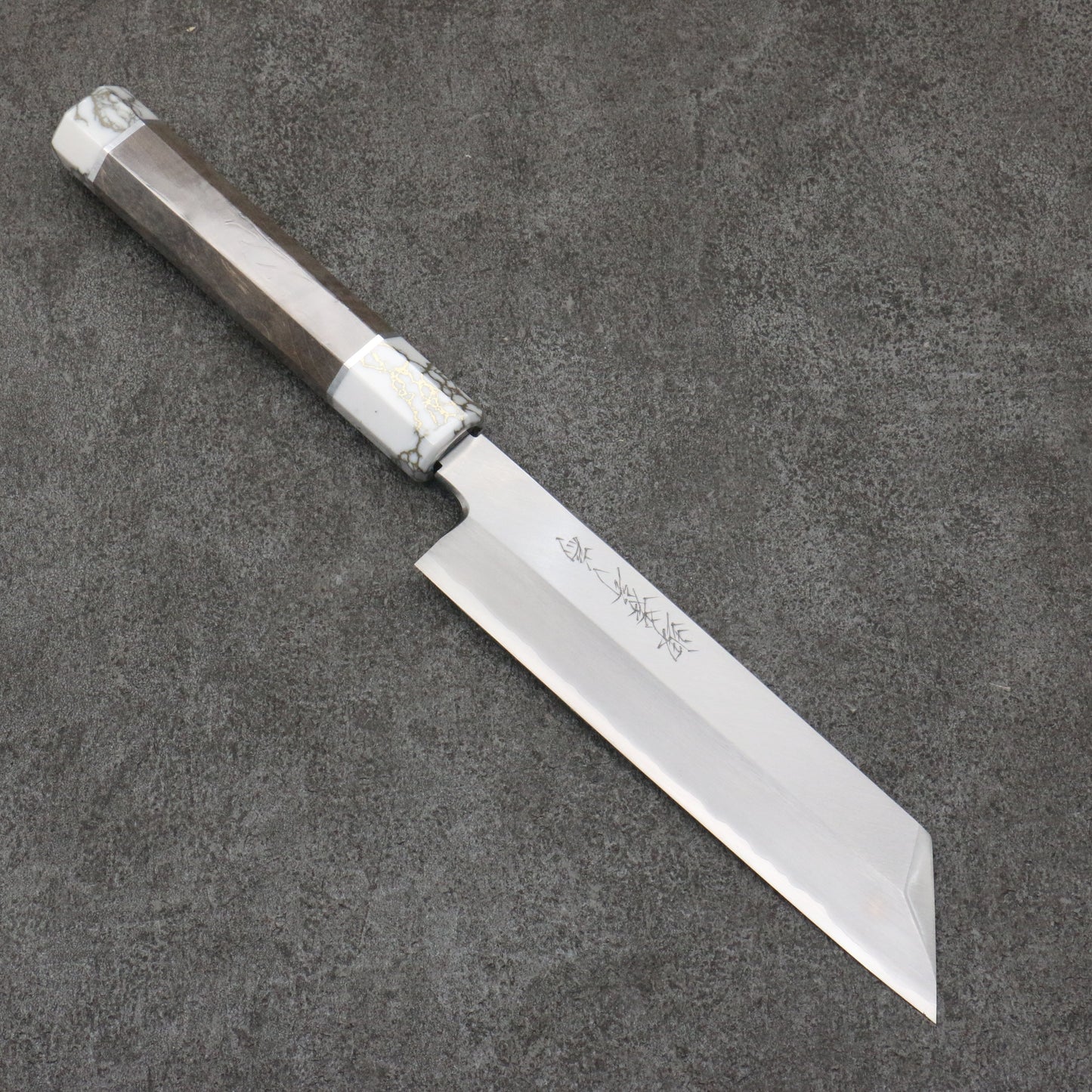 堺 孝行 シェフシリーズ 銀三鋼 ムキ物包丁 180mm スタビライズドウッド (両輪:白)柄 鞘付き - 清助刃物