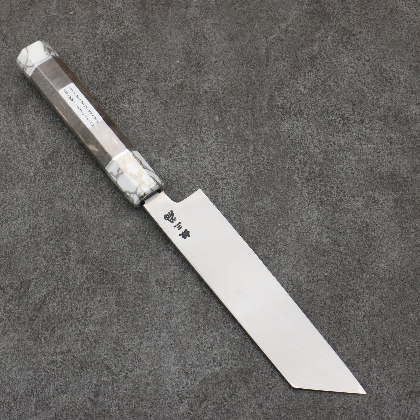 堺 孝行 シェフシリーズ 銀三鋼 ムキ物包丁 180mm スタビライズドウッド (両輪:白)柄 鞘付き - 清助刃物