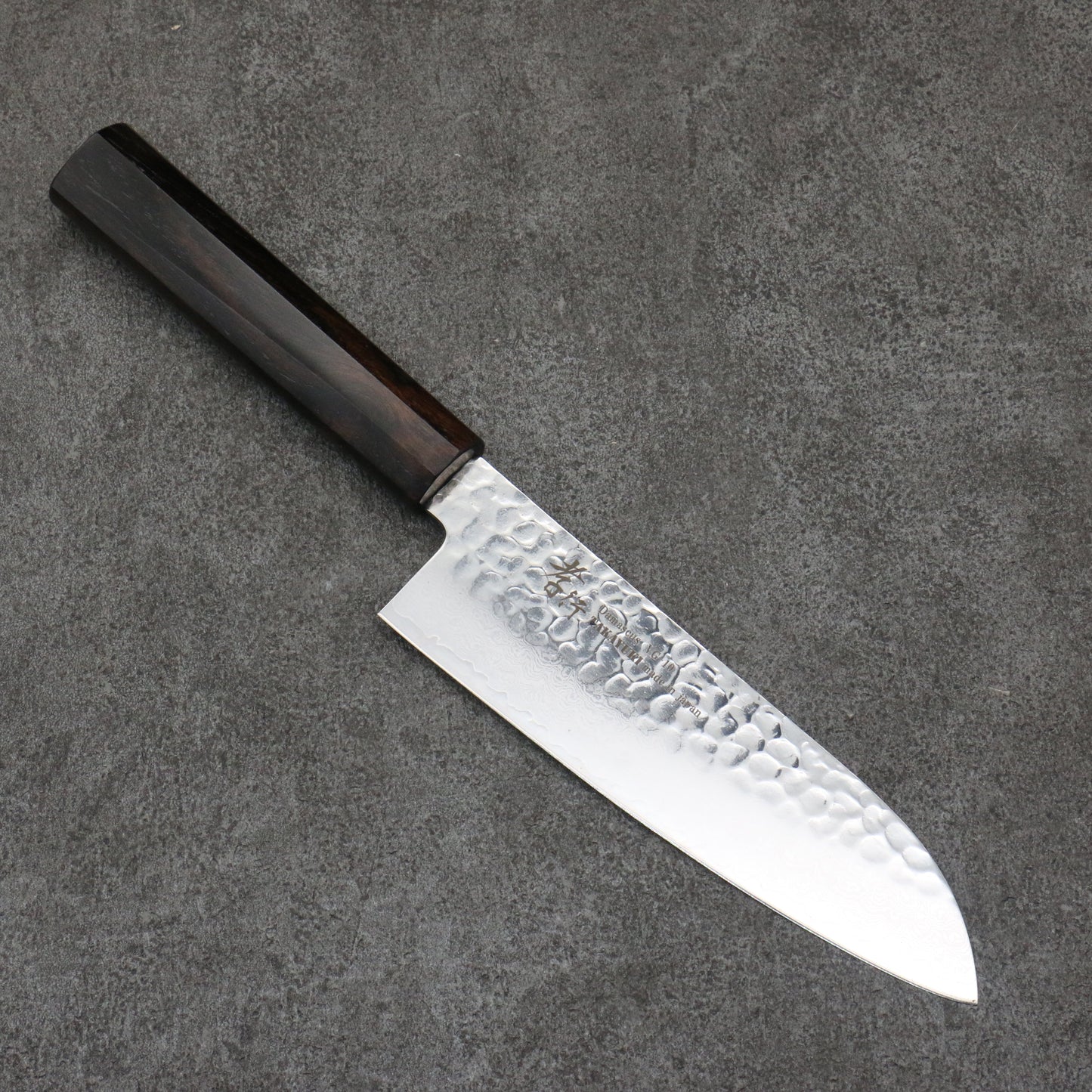 堺 孝行 VG10 33層 ダマスカス 三徳包丁 170mm 黒檀 (6角ティアドロップ)柄 - 清助刃物