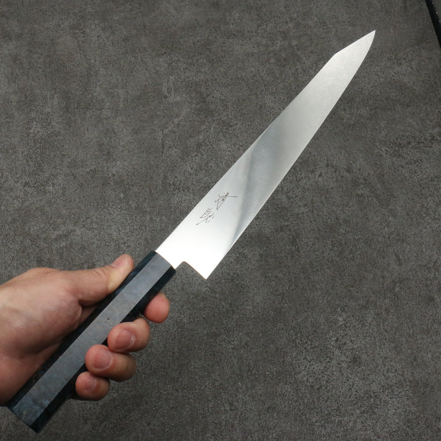 清助 V金10号 鏡面仕上げ 筋引包丁 240mm スタビライズドウッド柄 - 清助刃物