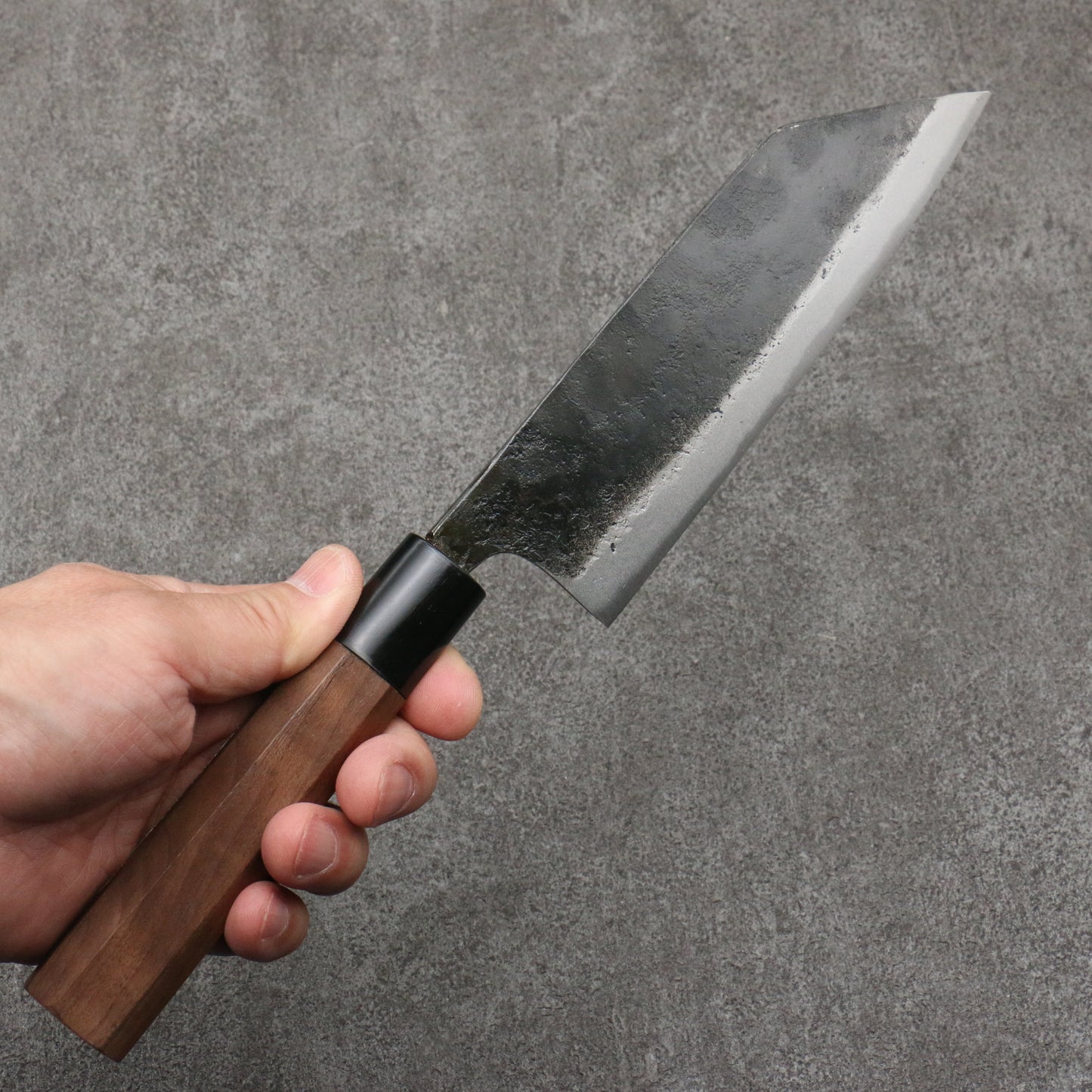 林田刃物 青ニ鋼 黒仕上げ 文化包丁 160mm ウォルナット柄 - 清助刃物