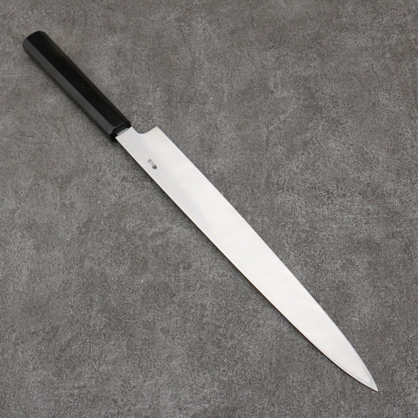 堺 孝行 窪田金彫刻 昇龍 白ニ鋼 黒仕上げ 柳刃包丁 300mm 黒檀柄 - 清助刃物