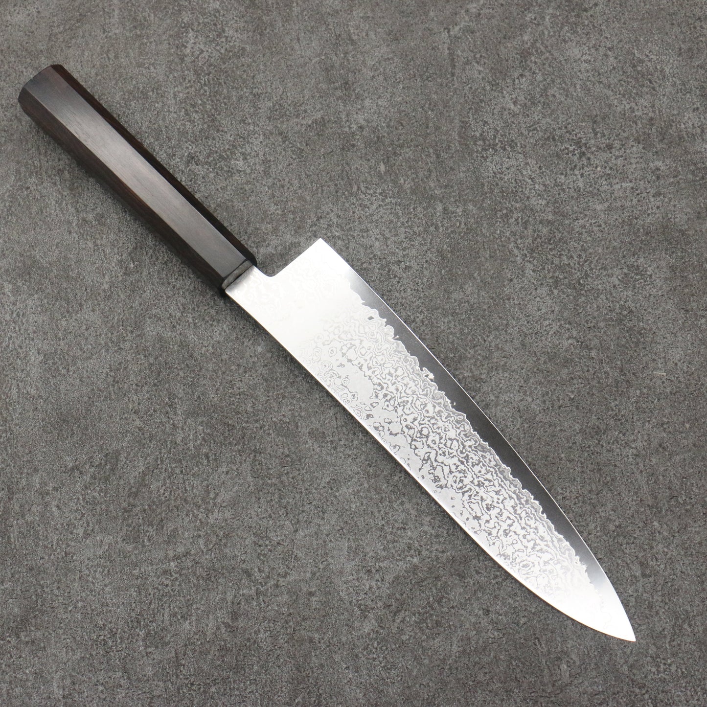 清助 V金10号 ダマスカス 牛刀包丁 210mm 黒檀柄 - 清助刃物