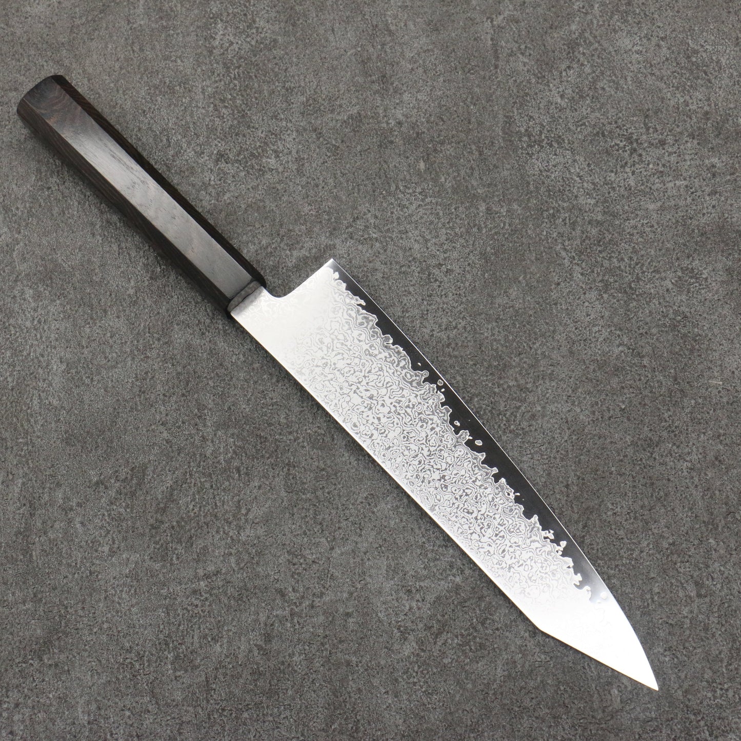 清助 V金10号 ダマスカス 切付牛刀包丁 210mm 黒檀柄 - 清助刃物