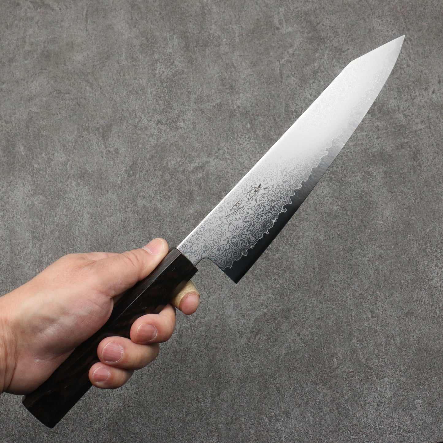 清助 V金10号 ダマスカス 切付牛刀包丁 210mm 黒檀柄 - 清助刃物