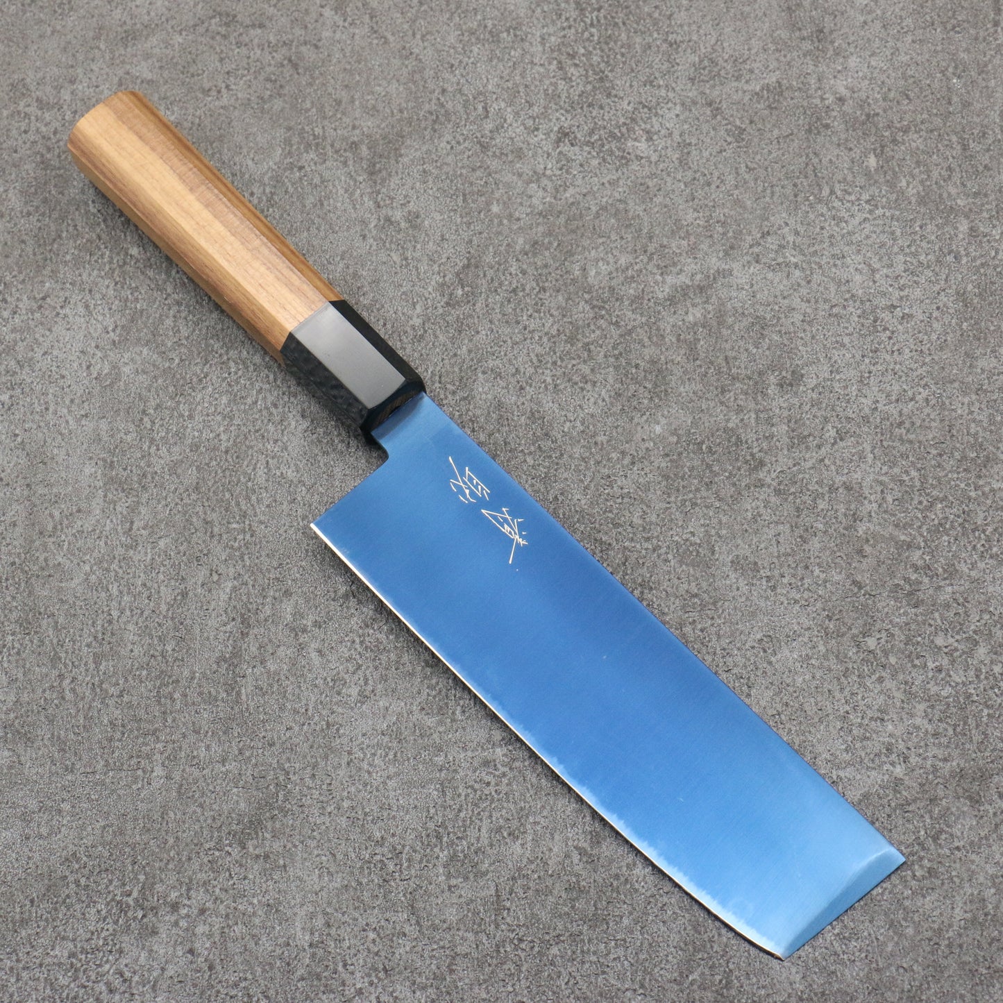 清助 SK-85鋼 イオンプレーティング 菜切包丁 175mm チーク (口輪:黒プラスチック)柄 - 清助刃物
