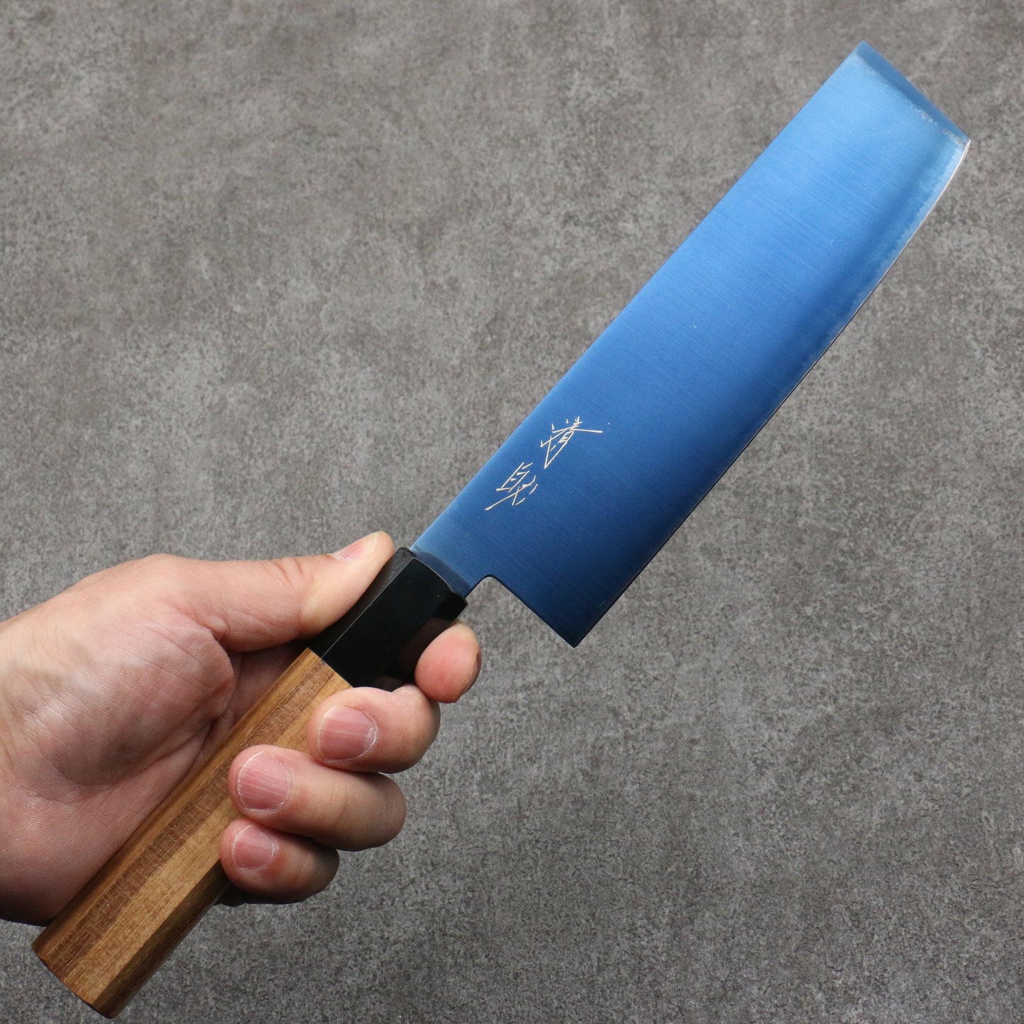清助 SK-85鋼 イオンプレーティング 菜切包丁 175mm チーク (口輪:黒プラスチック)柄 - 清助刃物