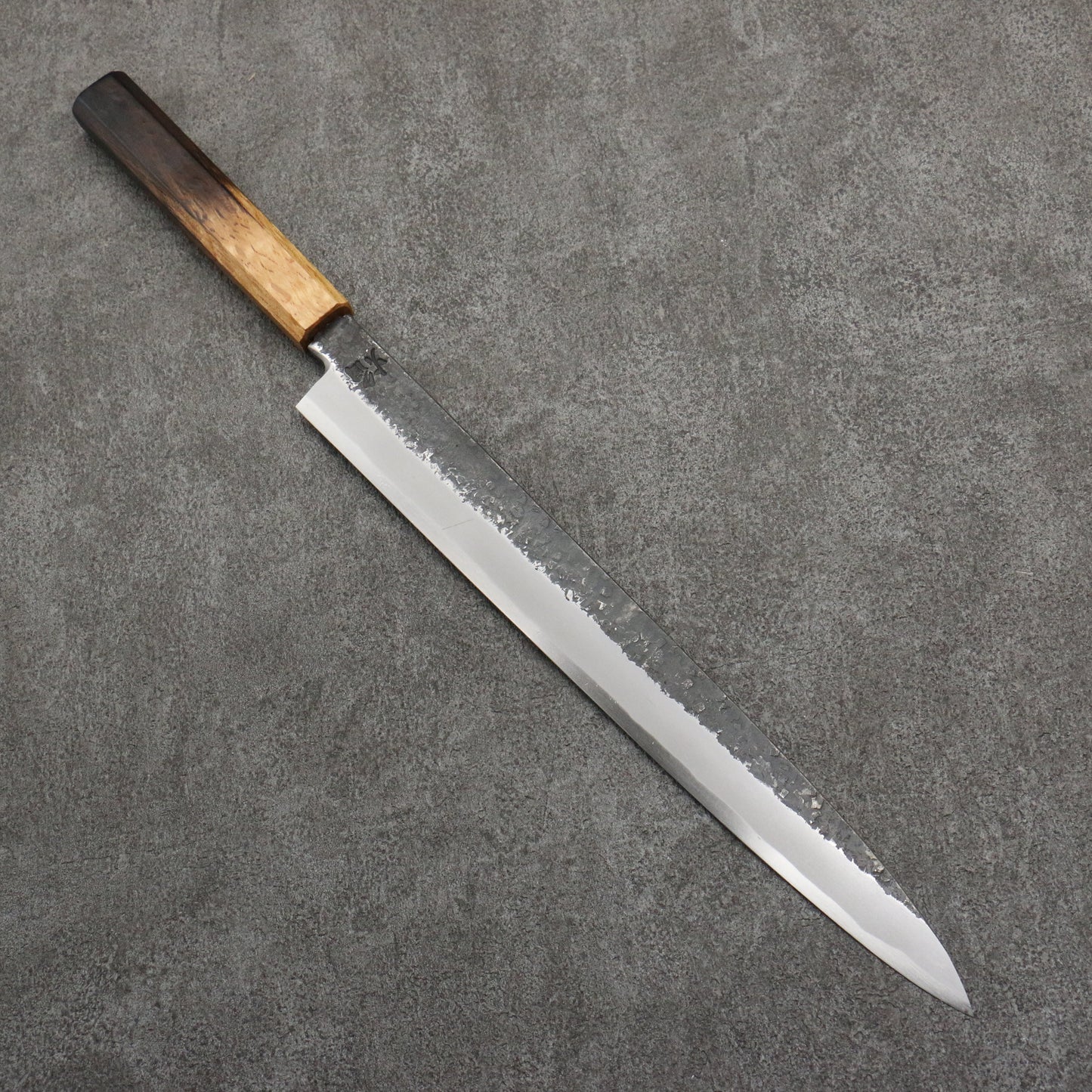 堺 孝行 焔紅蓮 青ニ鋼 鎚目 黒仕上げ 柳刃包丁 300mm 樫焼柄 - 清助刃物