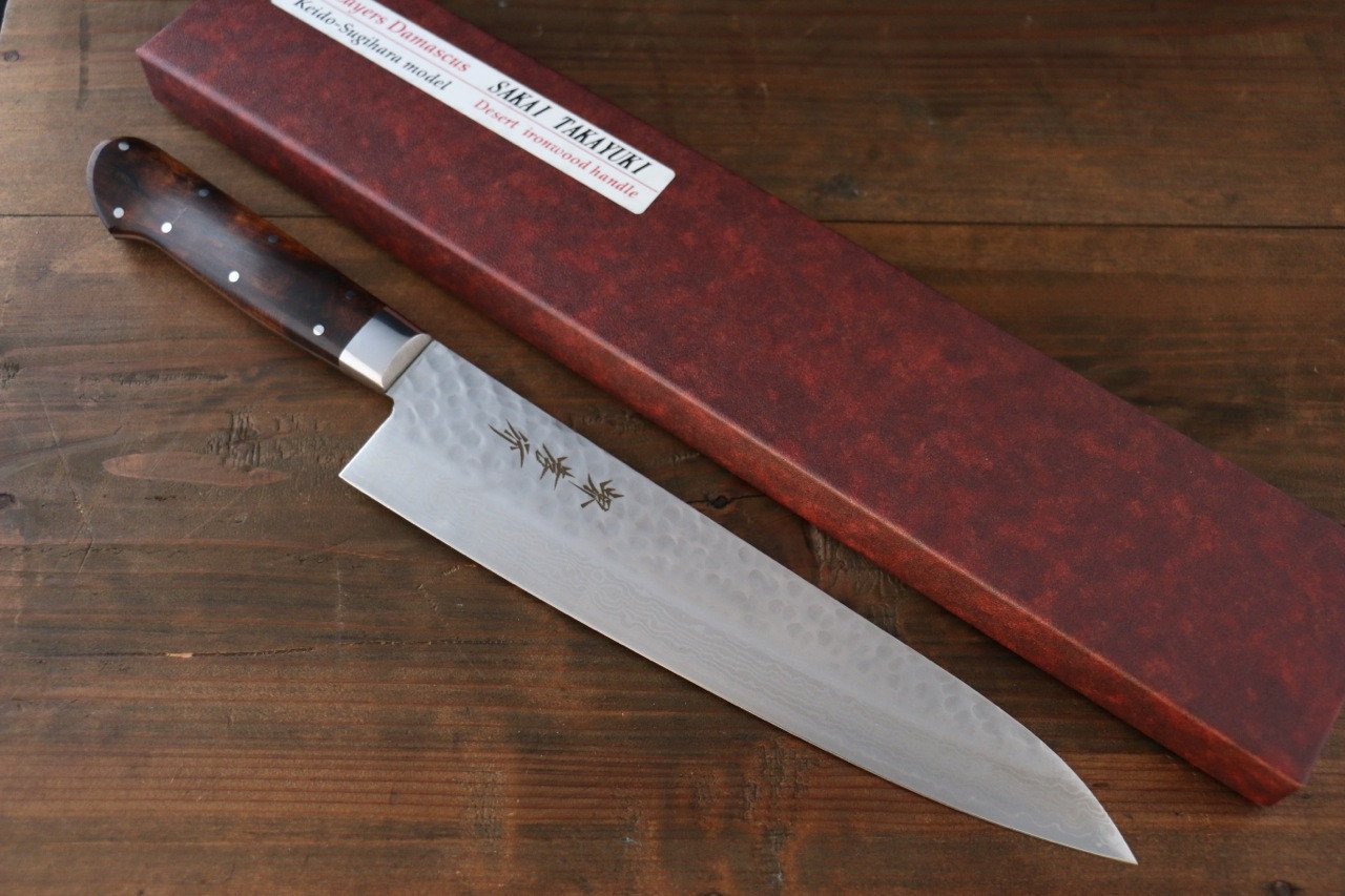 堺 孝行 V金10号 17層ダマスカス 牛刀包丁 240mm - 清助刃物