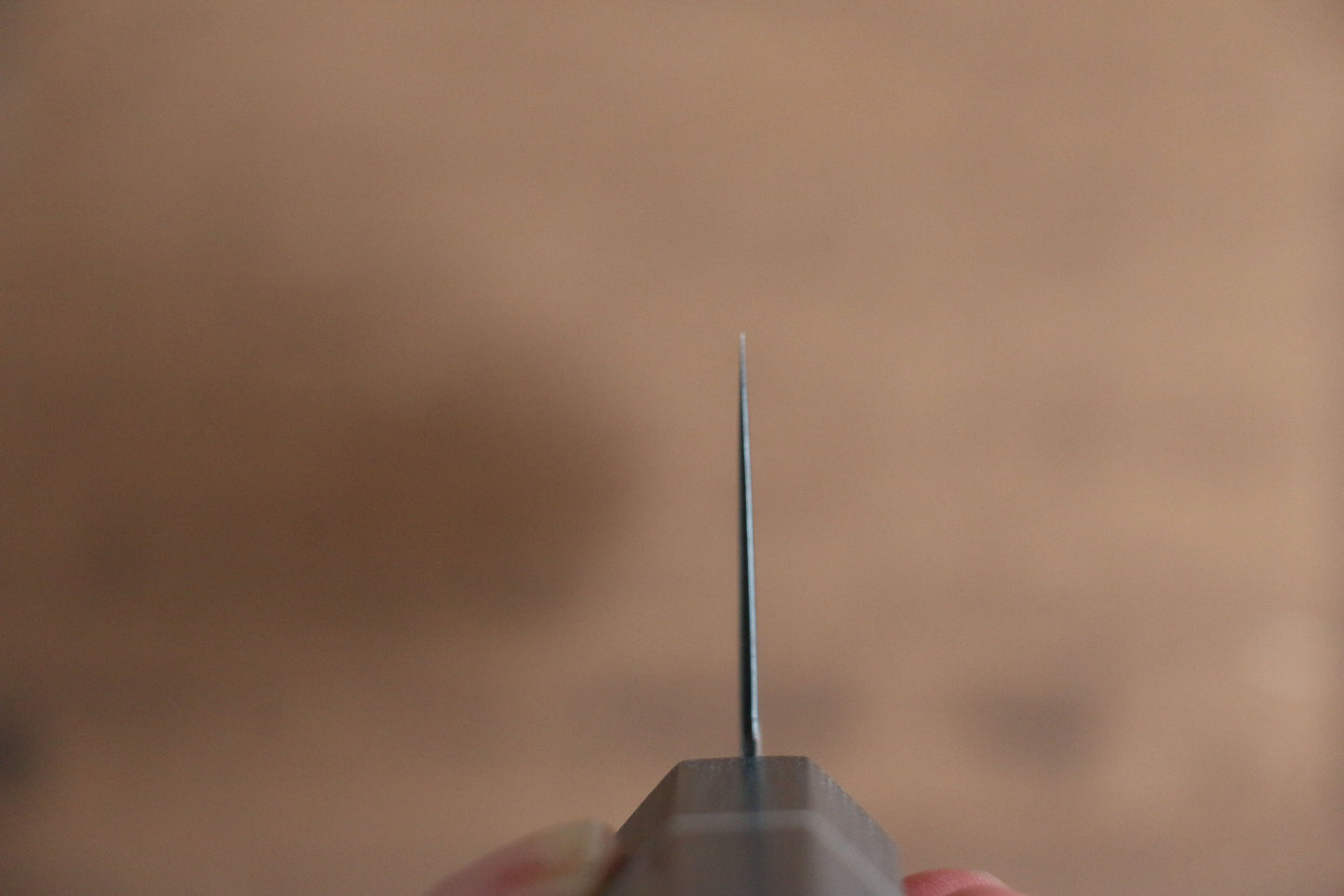 清助 V金5号 梨地 黒染 三徳包丁 165mm 青マイカルタ (布プリント)柄 - 清助刃物