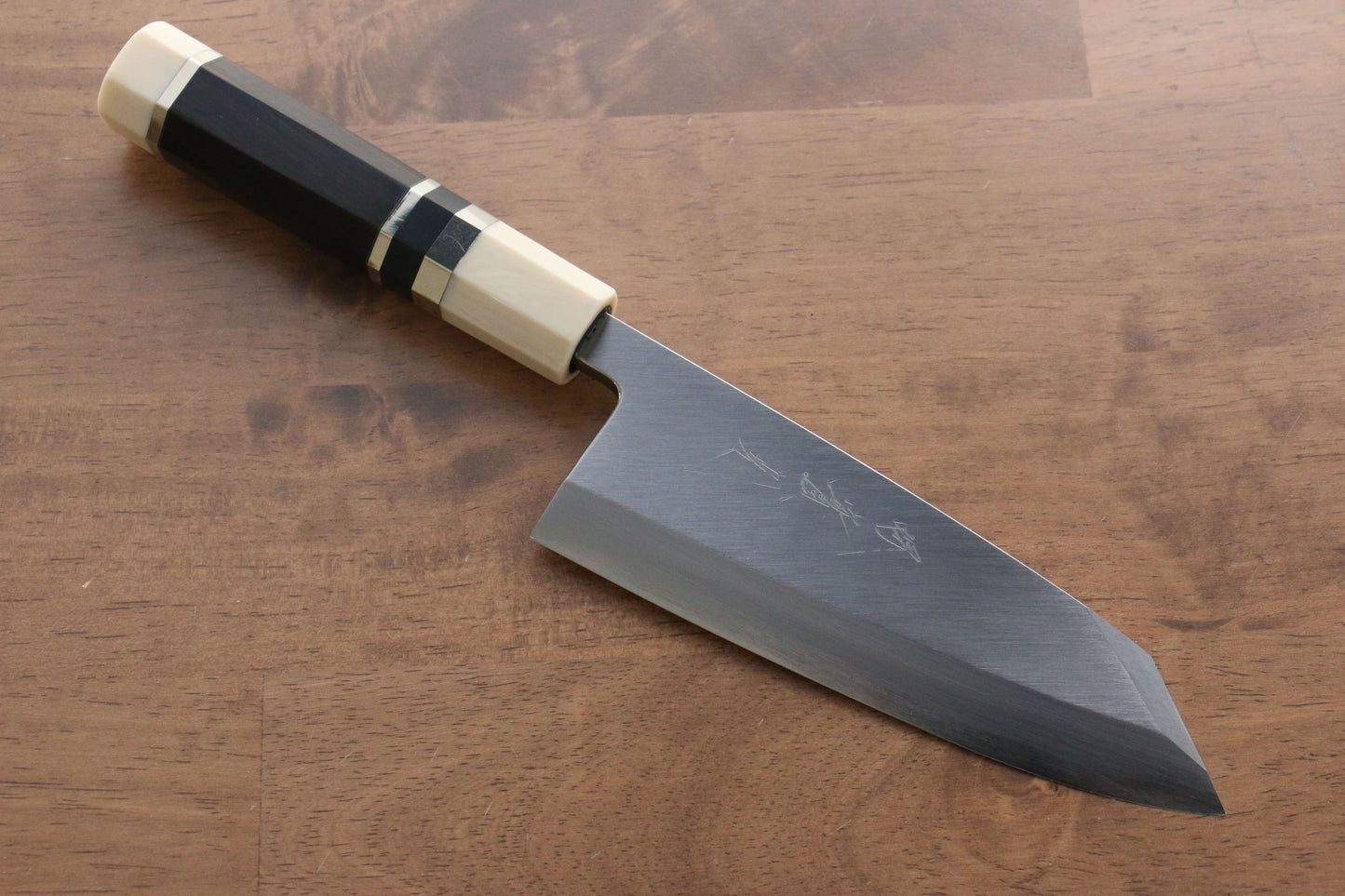 實光 至光 青紙 切付出刃包丁 150mm 両側リング付き黒檀柄 - 清助刃物
