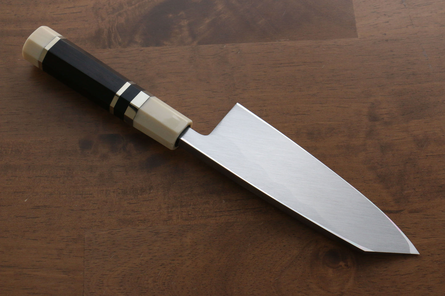 實光 至光 青紙 切付出刃包丁 150mm 両側リング付き黒檀柄 - 清助刃物