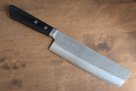 訓平 V金1号 鎚目 薄刃包丁  165mm 合板 (紺色)柄 - 清助刃物