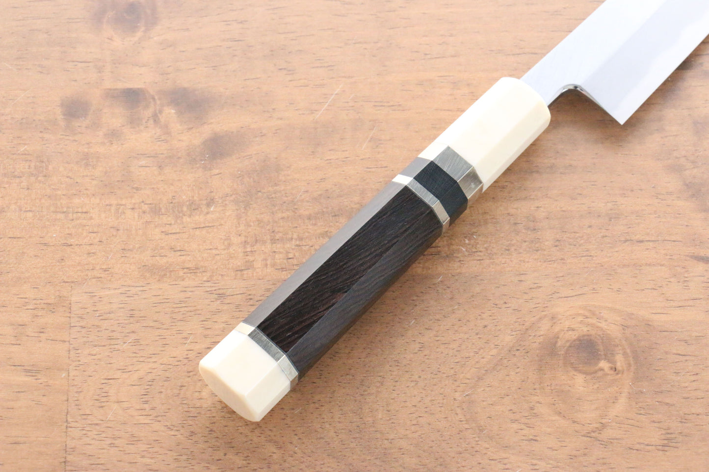 實光 至光 青紙 先丸柳刃包丁 240mm 両側リング付き黒檀柄 - 清助刃物