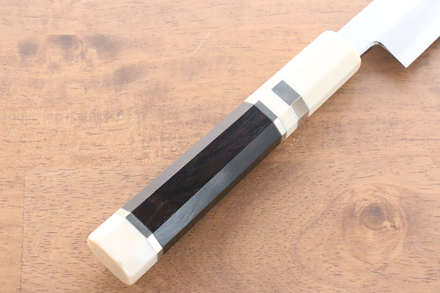 實光 至光 青紙 先丸柳刃包丁 300mm 両側リング付き黒檀柄 - 清助刃物