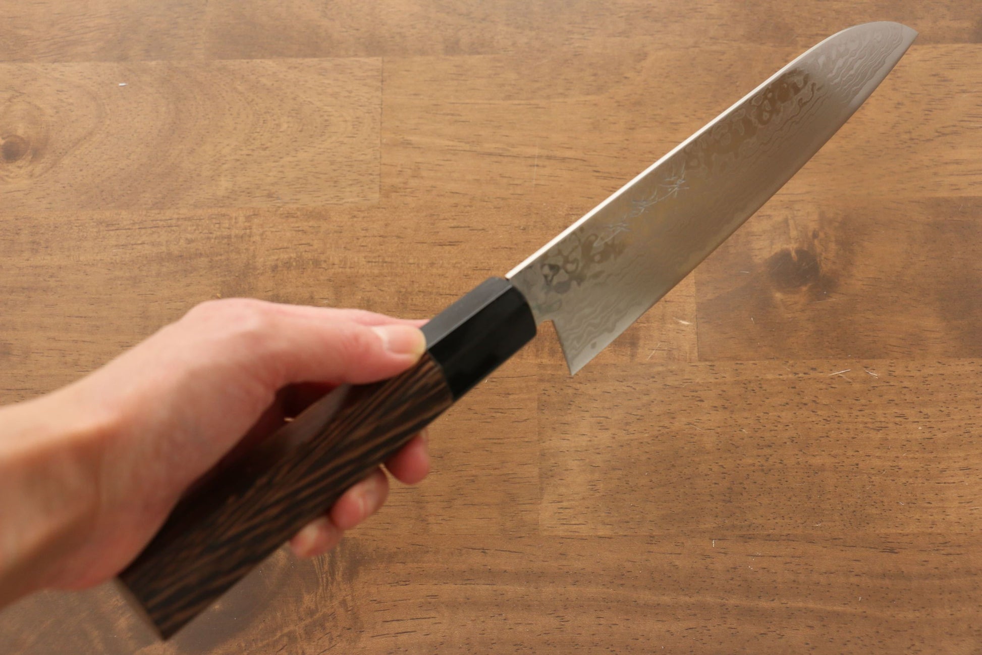 堺 孝行 銀河 ZA-18 ダマスカス 三徳包丁  180mm ウェンジ柄 - 清助刃物