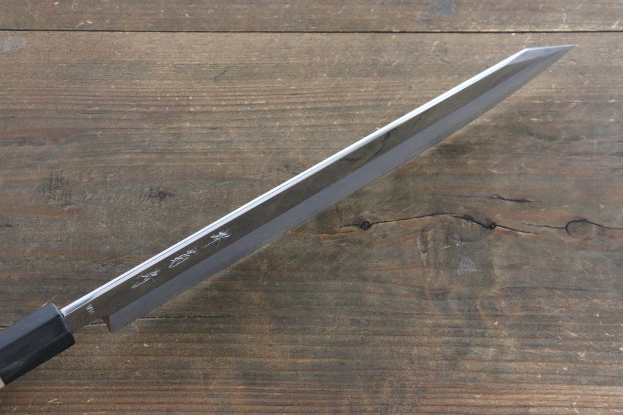 堺 菊守 V金10号 鏡面仕上げ 切付柳刃包丁 270mm 朴柄 - 清助刃物