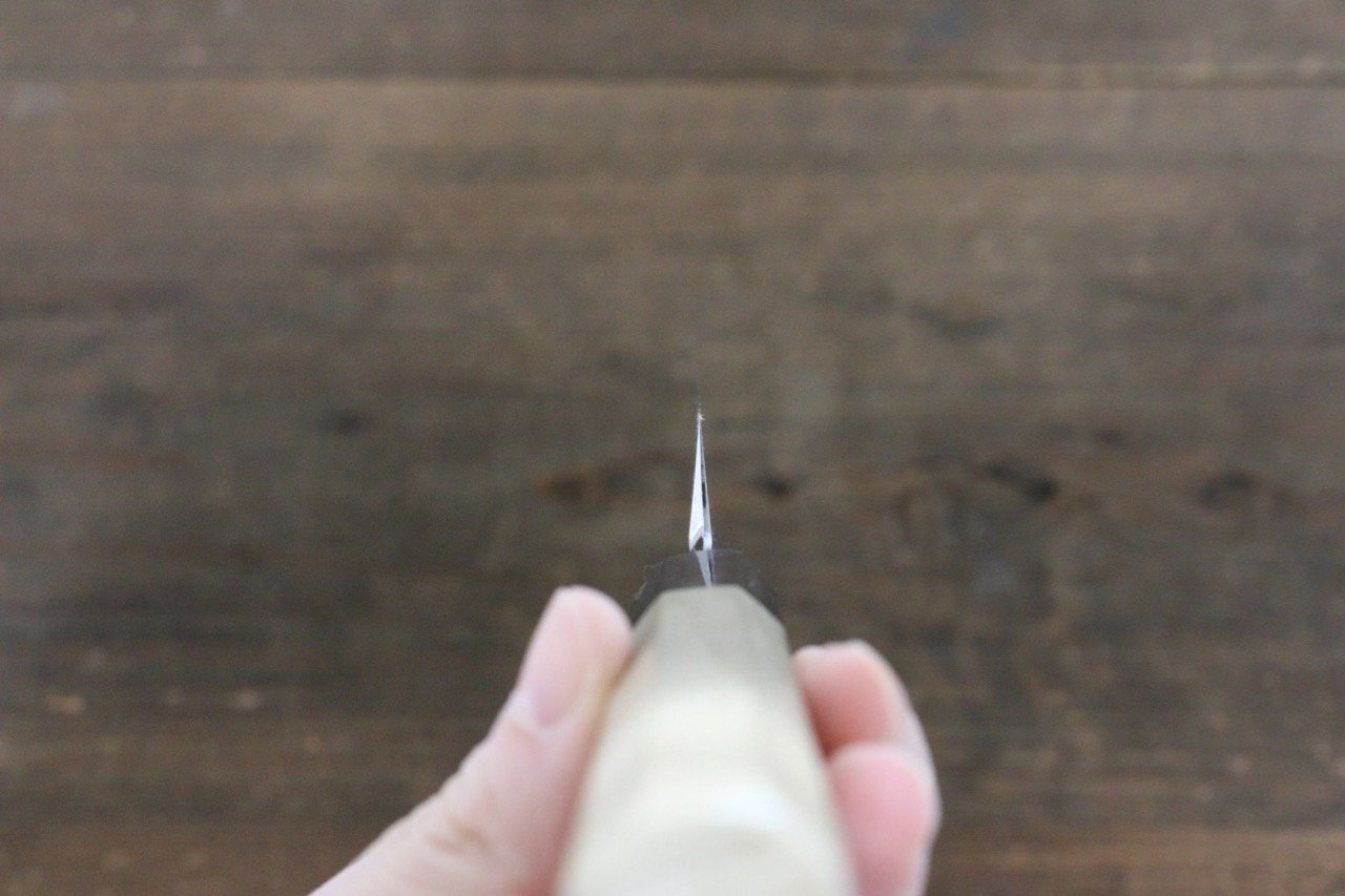 堺 菊守 V金10号 鏡面仕上げ 切付柳刃包丁 270mm 朴柄 - 清助刃物