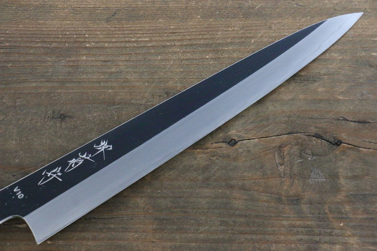 堺 菊守 V金10号 鏡面仕上げ 筋引包丁 240mm 黒檀柄 - 清助刃物