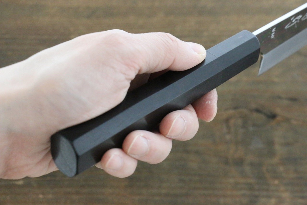 堺 菊守 V金10号 鏡面仕上げ 筋引包丁 240mm 黒檀柄 - 清助刃物