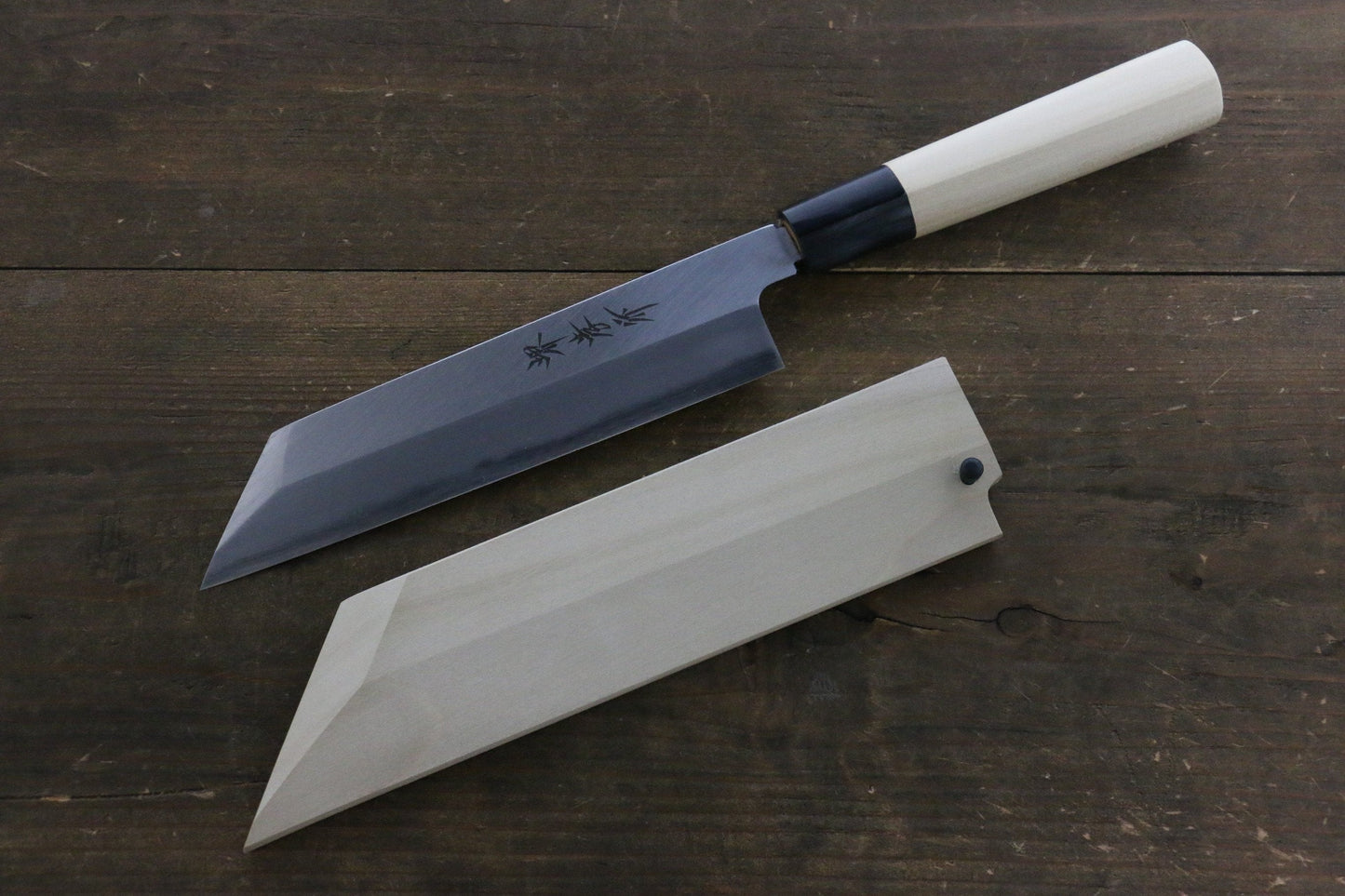 【左利き用】 朴 鞘 180mm ムキ物包丁用 合板ピン付き Houei - 清助刃物