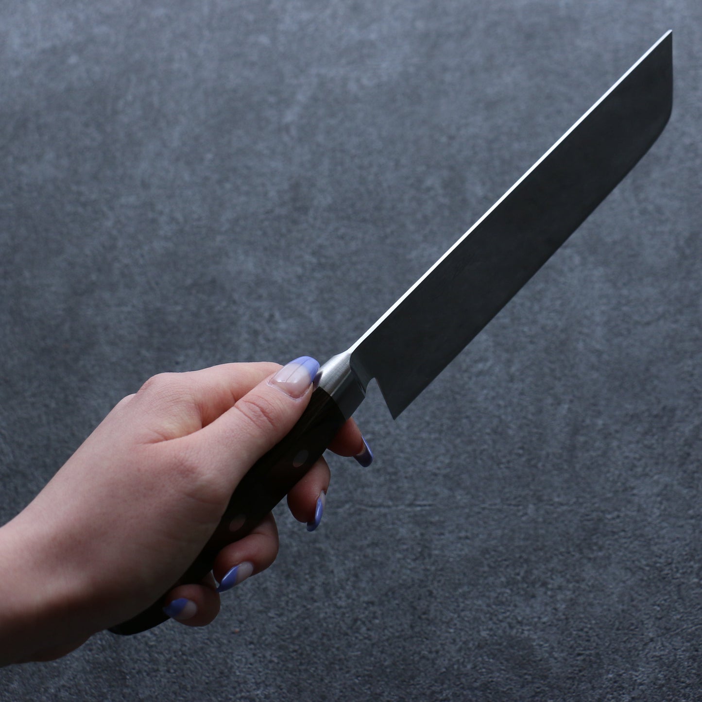 清助 波 AUS10 鏡面仕上げ ダマスカス 菜切包丁 165mm 茶合板柄 - 清助刃物