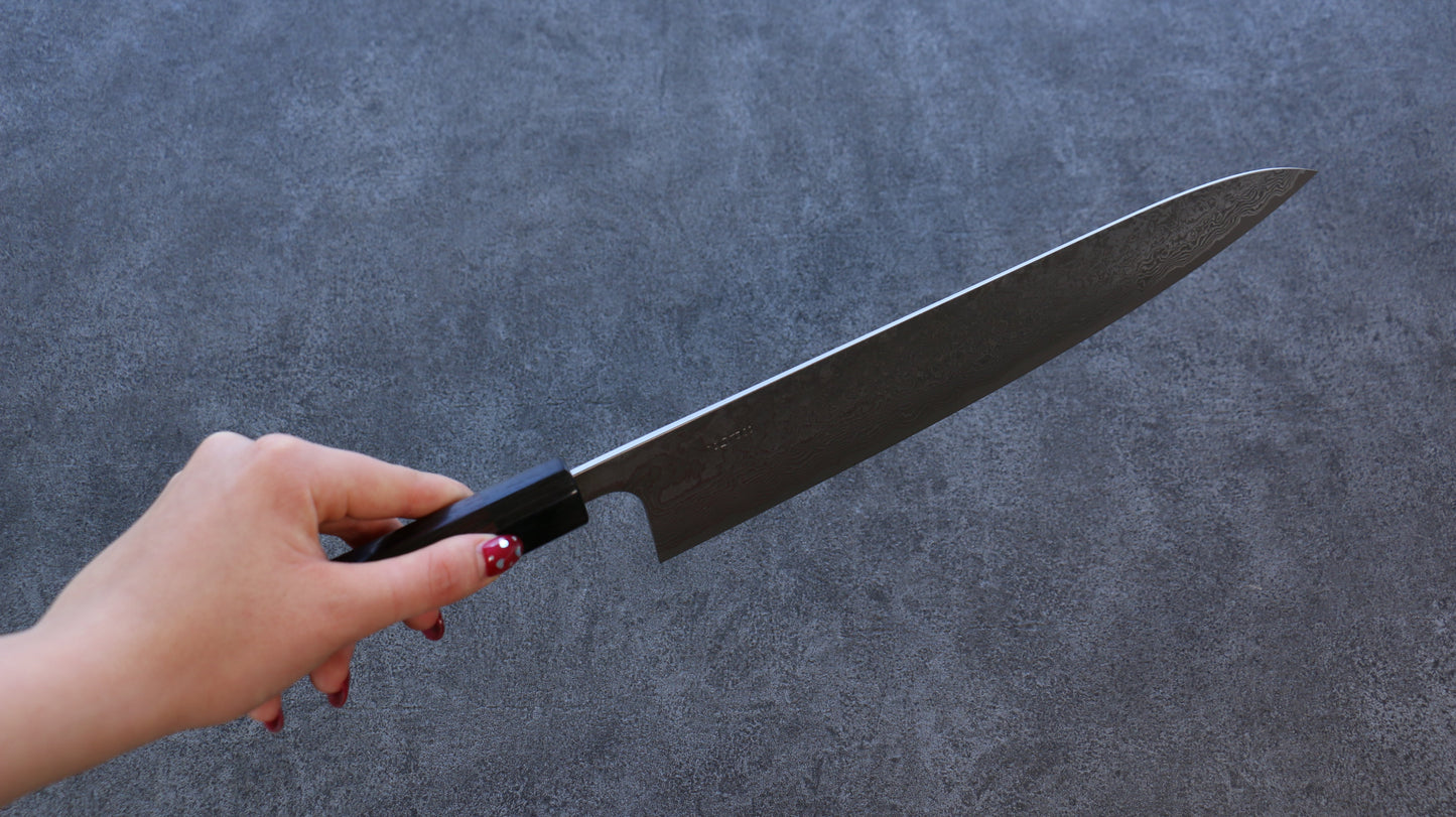 山本 直 SG2 黒ダマスカス 牛刀包丁 270mm 紫檀柄 - 清助刃物