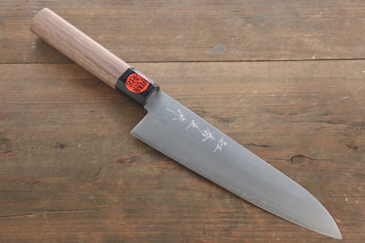 田中 誠貴 銀三鋼 梨地 牛刀包丁 180mm ウォルナット柄 - 清助刃物