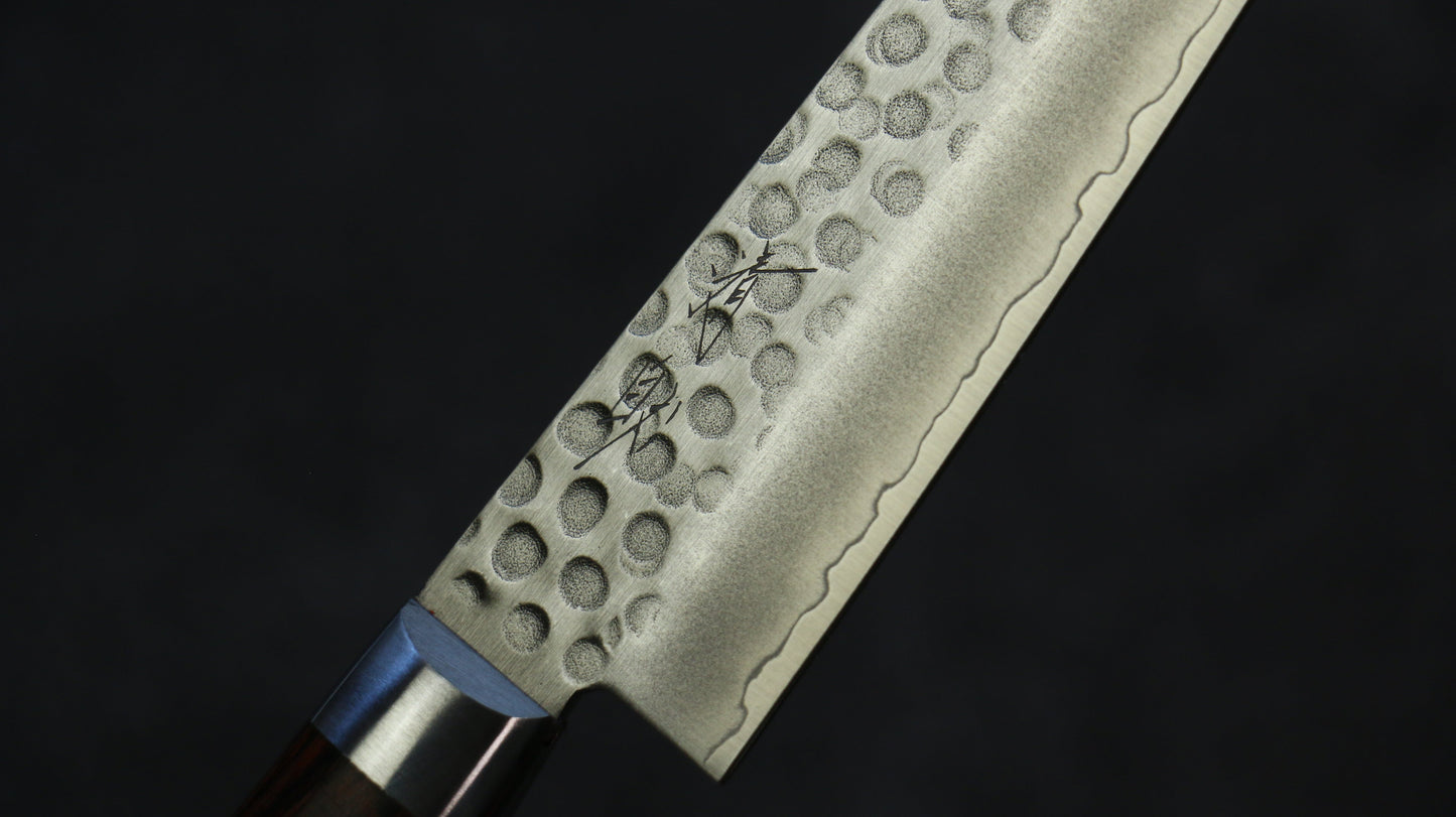 清助 スウェーデン鋼 鎚目 ペティーナイフ  150mm マホガニー柄 - 清助刃物