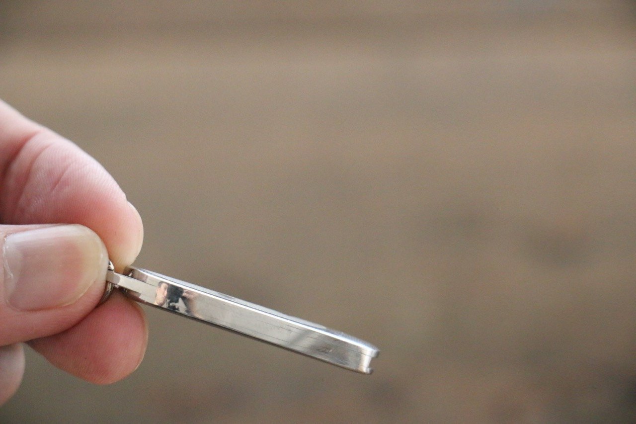 Moki Mini Pendant Pocket Knife w/ White Mother of Pearl and Abalone Circles - 清助刃物