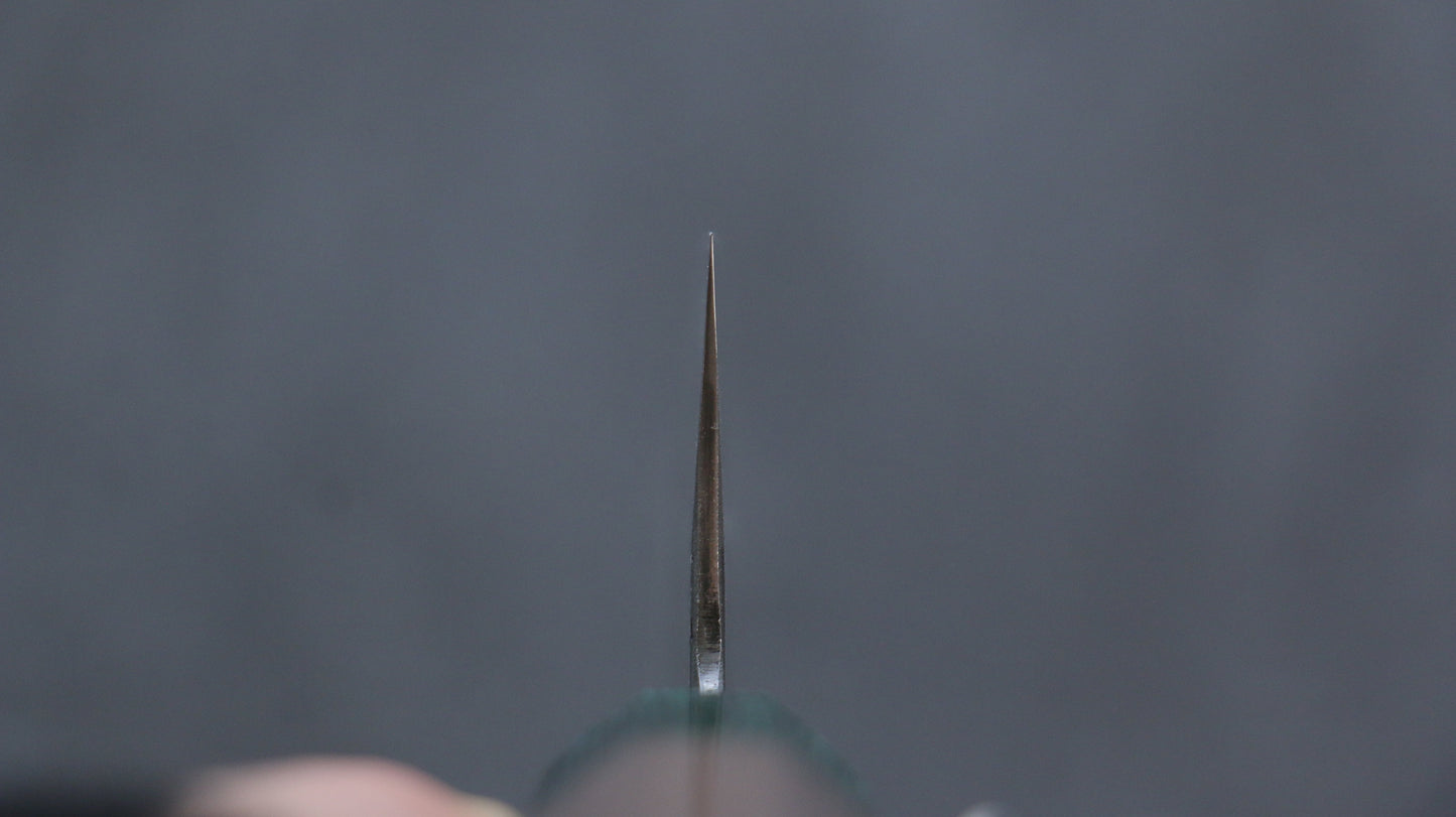 清助 青スーパー鋼 鎚目 三徳包丁 165mm ウォルナット (両側緑口輪)柄 - 清助刃物