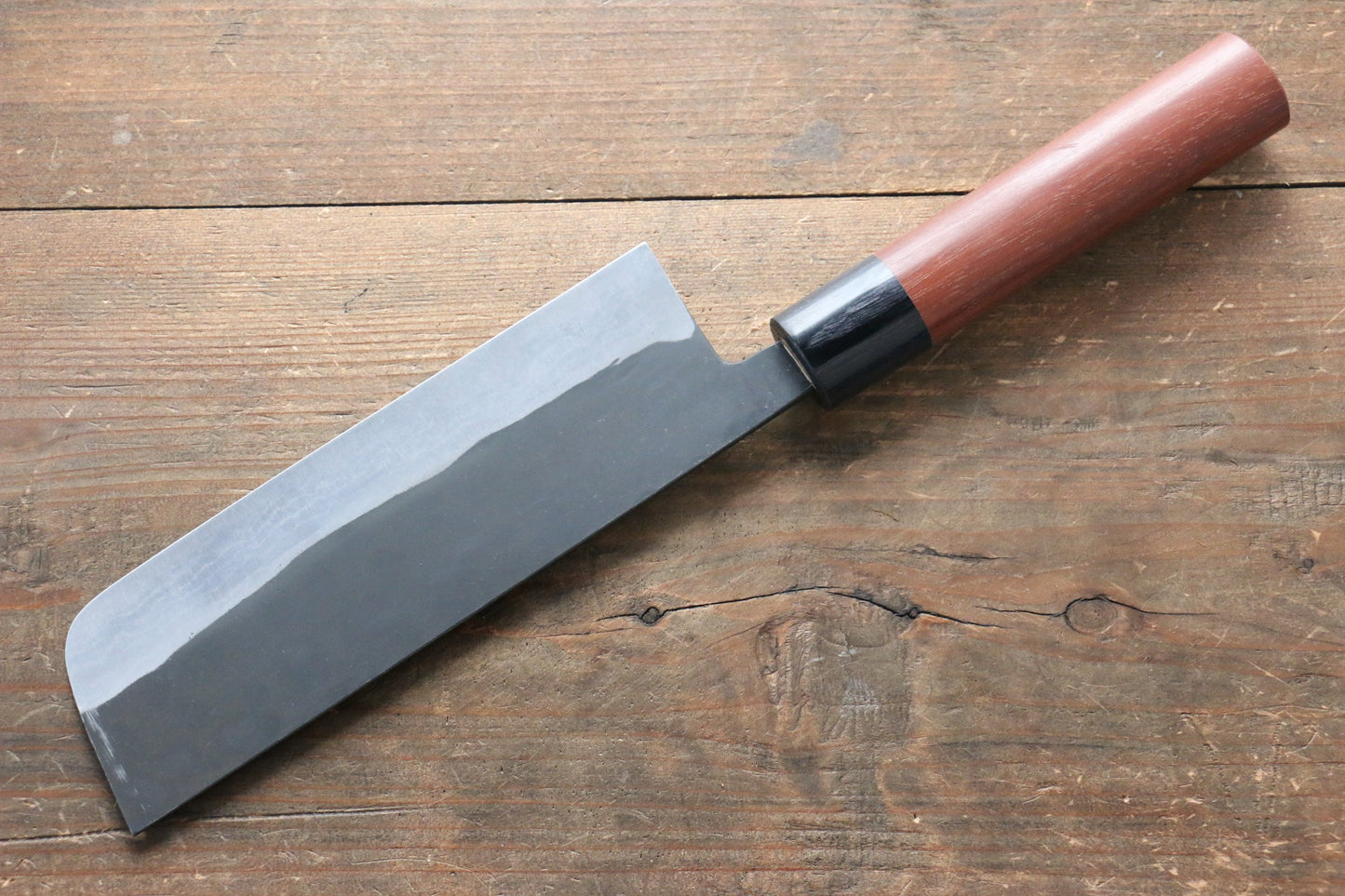 尾形 峻吾 白ニ鋼 黒打 ダマスカス 菜切包丁 165mm ジャラ柄 - 清助刃物
