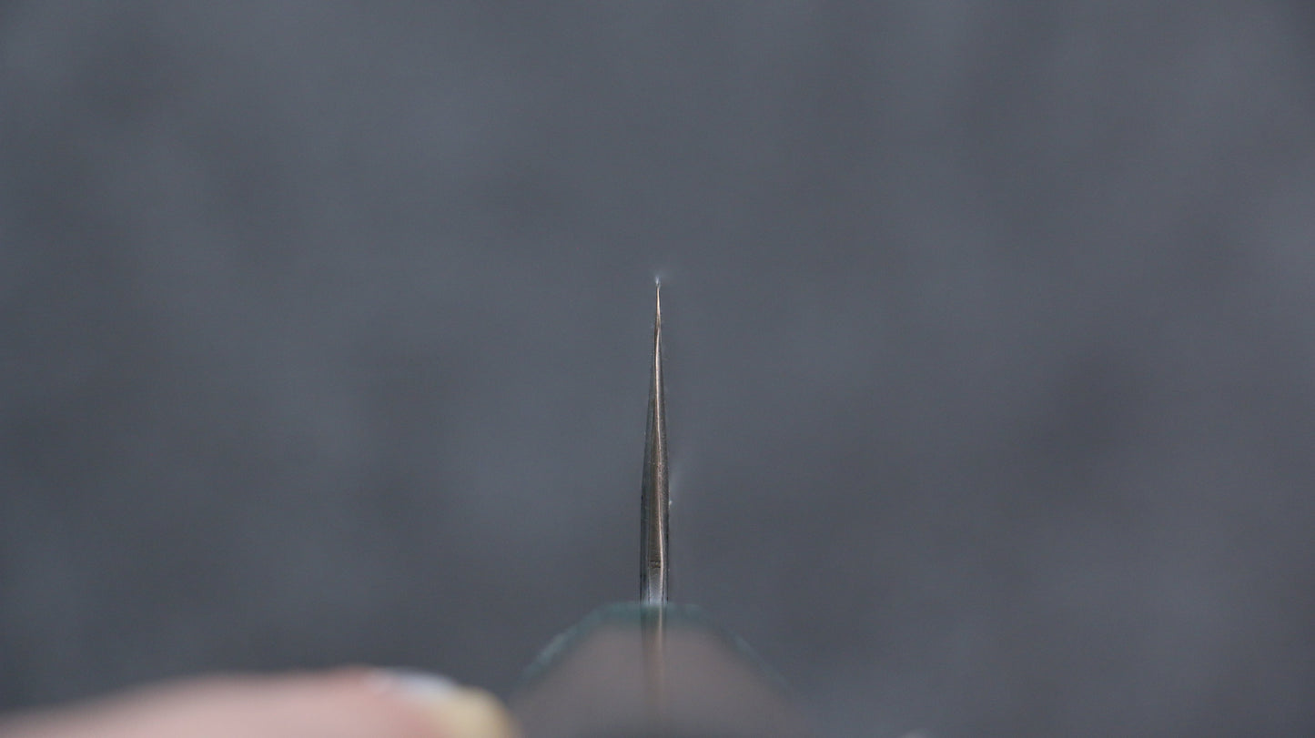 清助 青スーパー鋼 鎚目 菜切包丁 165mm ウォルナット (両側緑口輪)柄 - 清助刃物