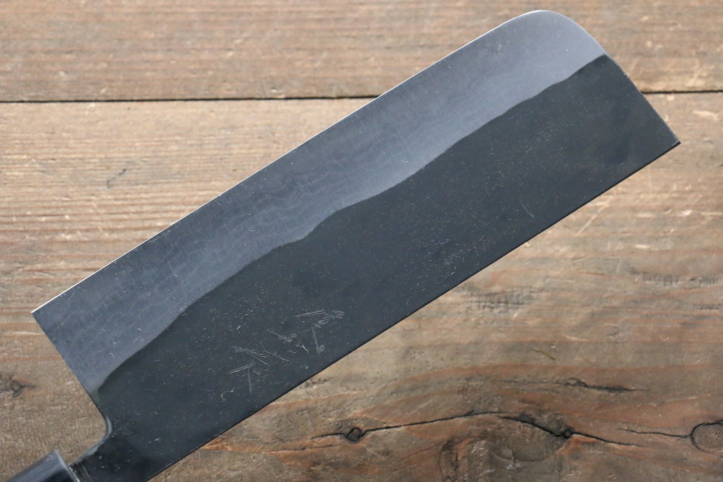 尾形 峻吾 白ニ鋼 黒打 ダマスカス 菜切包丁 165mm ジャラ柄 - 清助刃物
