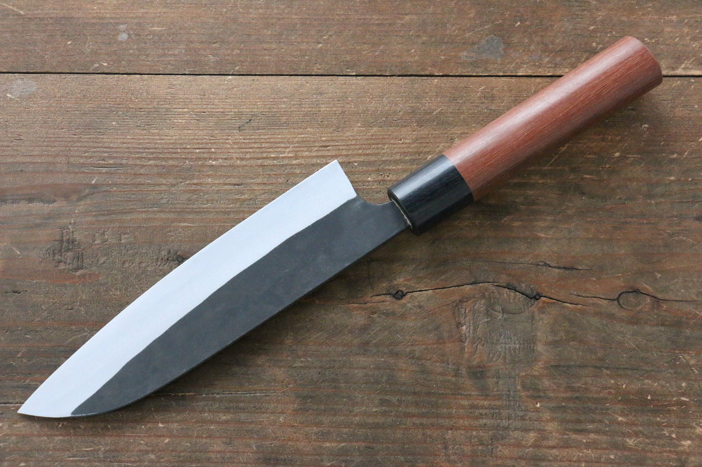 尾形 峻吾 白ニ鋼 黒打 ダマスカス 三徳包丁 165mm ジャラ柄 - 清助刃物
